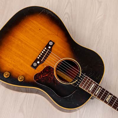 1955 Gibson J-160E Vintage Acoustic Electric Guitar Solid Top/Back w/ P-90 & Case image 11