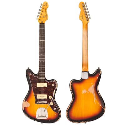 Vintage V65 ICON Vibrato Electric Guitar ~ Distressed Tobacco Sunburst image 4