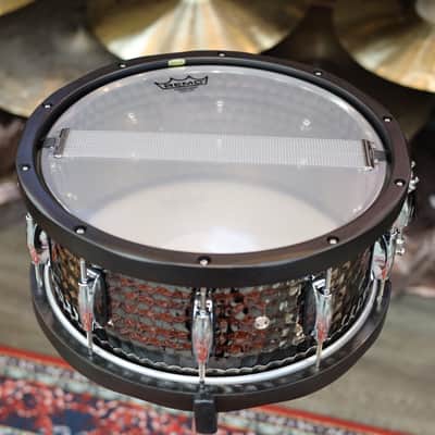 Gretsch 6.5x14 Hammered Black Steel Wood Hoop Snare Drum image 8