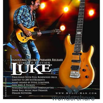 RARE LIMITED Music Man Ernie Ball LUKE SIGNED BFR True Gold ROSEWOOD Neck (Only 200 pieces) COLLECTOR Steve Lukather Toto image 8