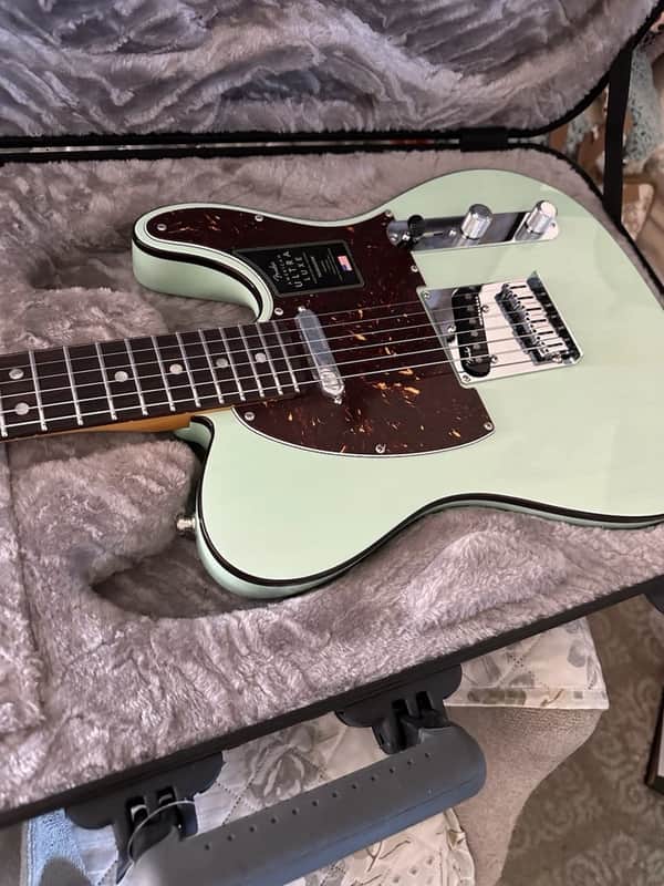 Fender American 2023 Ultra Luxe Telecaster Surf Green LIKE NEW All Plastic still on Pickguard and Pick up