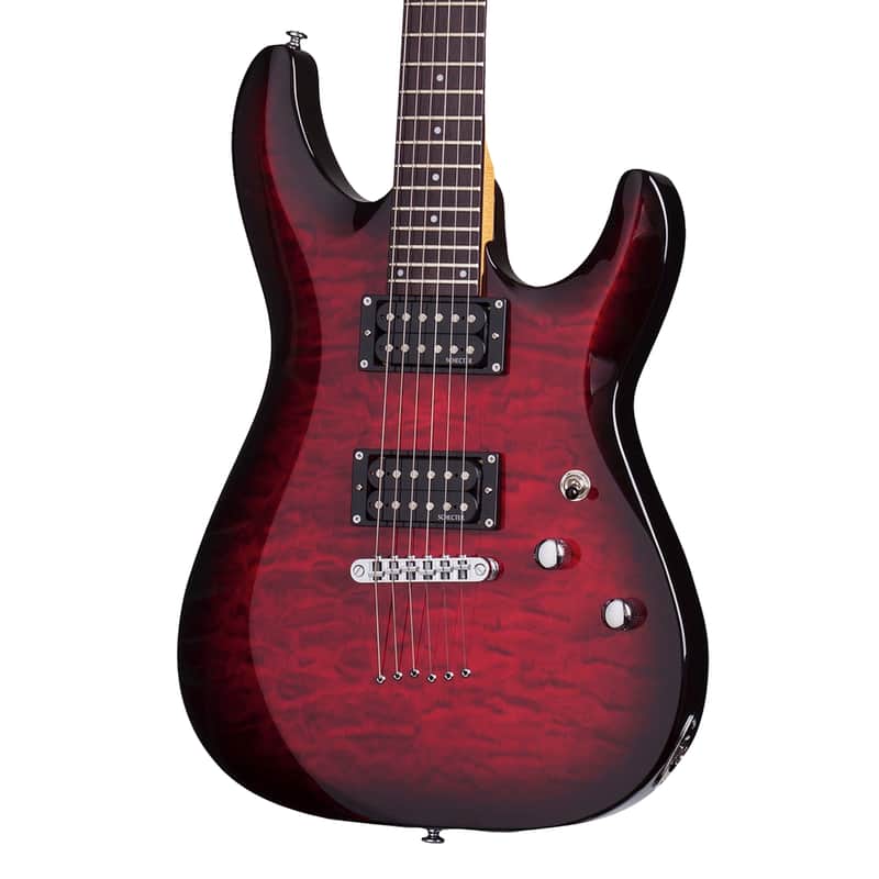 Schecter C-6 Plus Electric Guitar, See Thru Cherry Burst image 1