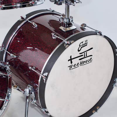 TreeHouse Custom Drums 5-Piece Maple Drumset - Red Galactic Wrap image 2