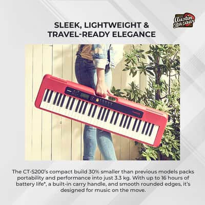 Casio CT-S200 Casiotone 61-Key Keyboard - Black w/ Adjustable Stand image 5
