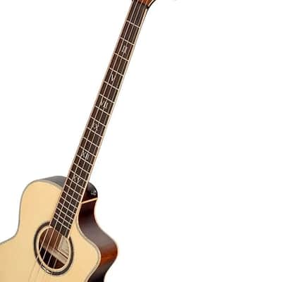 Ortega KTSM2-4 Signature Series Ken Taylor Solid Spruce Top Nato Neck Cutaway 4-String Acoustic-Electric Bass Guitar w/Gig Bag image 8