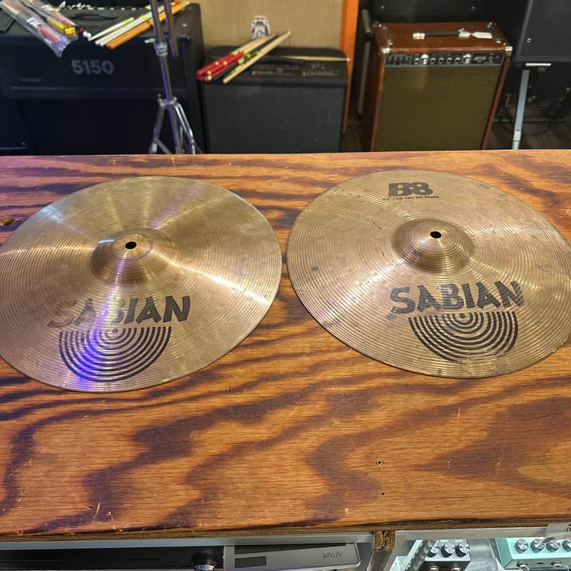 Sabian 14" B8 Hi-Hat Cymbals (Pair) 1990 - 2010 - Natural image 1