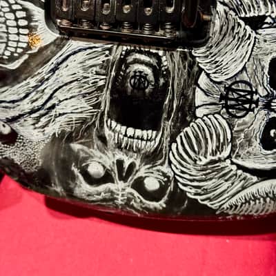 Sterling JP50 by Music Man “ Custom Al’s Paint SKULLS “ 2026 - Satin Black & Silver image 13