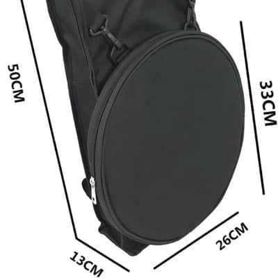 Dumb Drum Storage Backpack Double Shoulder Bag Lightweight Oxford Cloth Drum Pad Carrying Case for Snare Protection and Travel 19.68X10.23X3.54In image 2