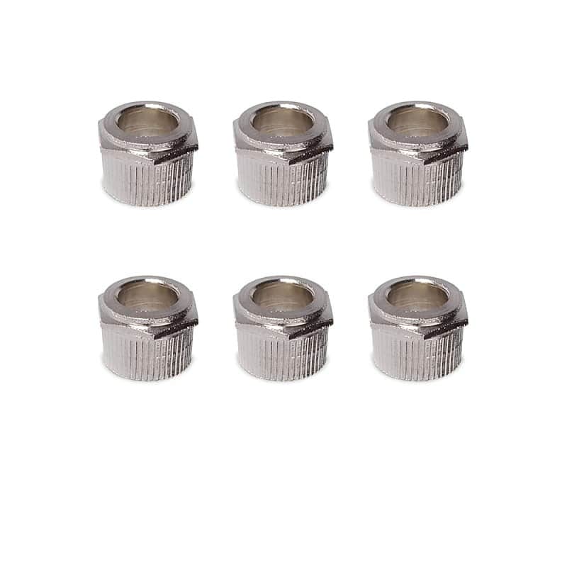 StewMac 3/8" Conversion Tuner Bushing, Hex, nickel, set of 6 image 1