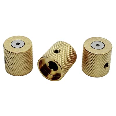 Guitar Knobs with 6mm Dia. Shaft Pots - Brass Bullet Case Style Tone and Volume Control Potentiometer Knob Replacement for Precision Electric Guitar or Bass (3 Piece, Golden) image 2
