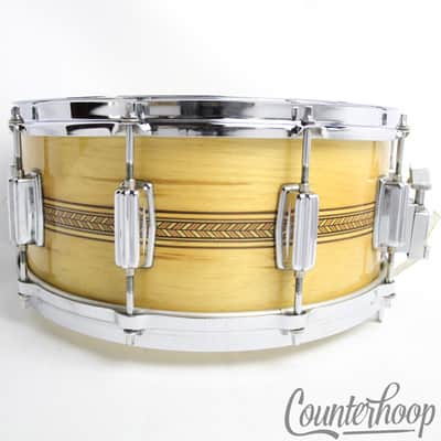 *Tama 14x6.5"Inlay Superstar Mastercraft Artwood AW-456 Snare Drum Vintage 80s* image 3