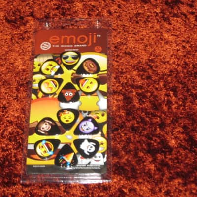 new in package (old stock) Perri's Leather Ltd. / Perri's LP12-EMO5 emoji Guitar Picks - Med Gauge - Celluloid Plastic, 351 shape - but slightly curved (LP12EMO5) image 1