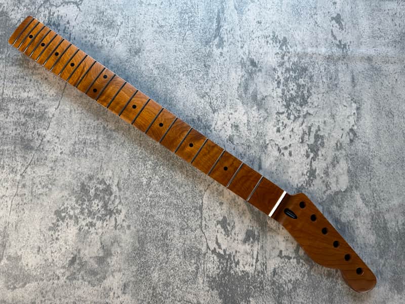 BMC Guitar Neck Tele® Telecaster® 22 Fret Roasted 3AAA Flame Maple With Maple Fingerboard Nitro Lacquer Rounded Fret Ends - 9.5 Radius TRMMF22 3A #8 image 1