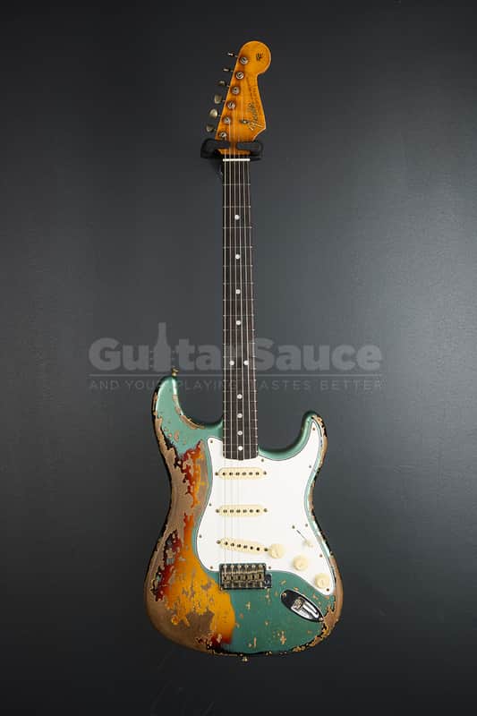 Fender Custom Shop 65 Stratocaster Super Heavy Relic Super Faded Aged  2025 - Sherwood Green Over 3 Tone Sunburst (COD 2141UG) image 1