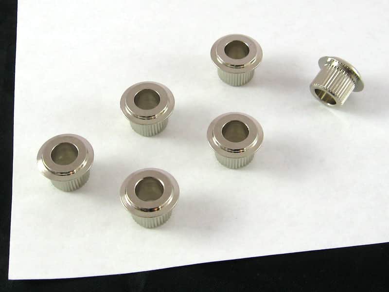 Gotoh Tuning Key Conversion Bushings 10mm Headstock 1/4" Shaft Nickel Wide Lip image 1