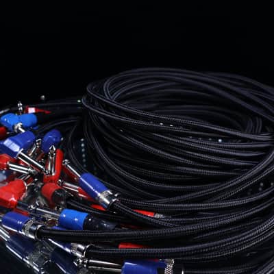 (16x) — 6’ TS Cables — Black — Braided — One Right Angle image 4