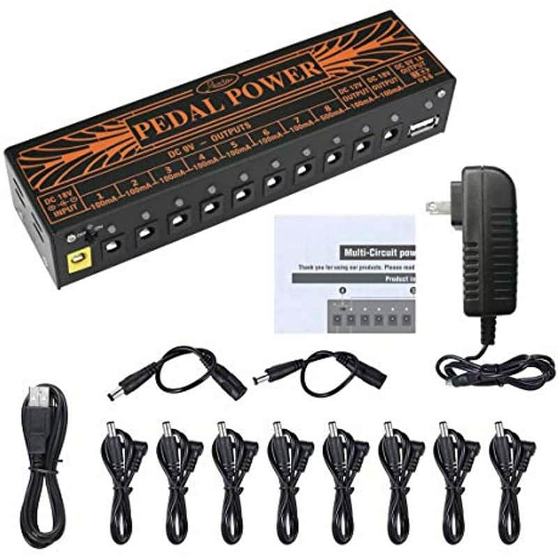 Rowin PW-1 Power Supply + USB 10 Isolated DC Output for 9V/12V/18V Guitar Bass Effect Pedals image 1