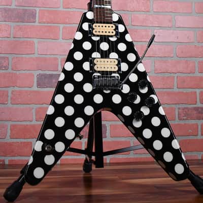 Jackson USA Randy Rhoads Tribute Flying V Black With White Polka Dots 1999 w/OHSC image 3