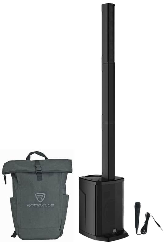 Gemini WPX-2000 1200 Watt DJ/PA Powered Line Array Speaker w/8" Sub+Mic+Backpack image 1