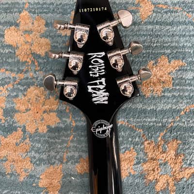 Epiphone Robb Flynn Signature "Love / Death" Baritone Flying V 2011 - Ebony with Love / Death Graphic image 11
