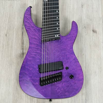 Legator N9F Ninja Multi-Scale 9-String Guitar, Figured Maple Top, Purple image 1
