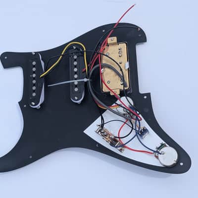 BLACK Hot Texas Blues loaded alnico V SSH Stagger Poles pickguard complete kit wired. image 7