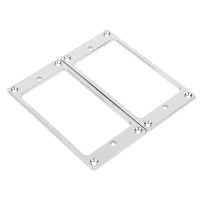 Metal Humbucker Mounting Rings Set 2pc – LP SG Pickup Bezels Silver Flat image 3