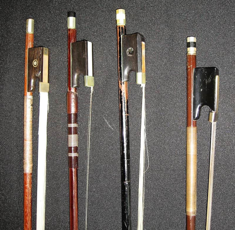 Vintage Violin Bows, German, American, Bausch, Heddon Lot of 4 image 1