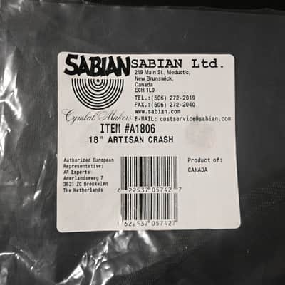 Sabian 18" Artisan Crash Cymbal A1806 Natural Finish 1346g image 11
