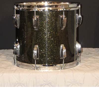 Ludwig 70's -90's Mixed lot of 3 drums in Black Galaxy Sparkle /True Black Glass Glitter image 3