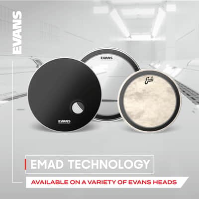 Evans EMAD Coated White Bass Drum Head, 20 Inch image 7