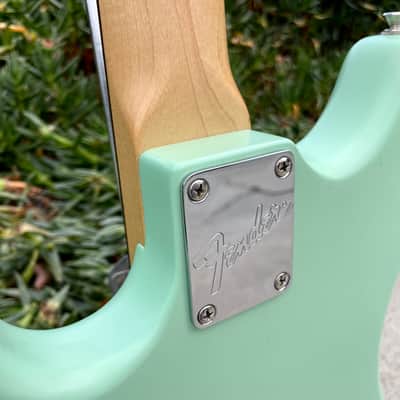 2020 Fender American Performer Mustang Bass Satin surf green image 12