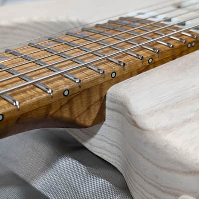 Kiesel Solo - 26.5" Baritone - Select White Wash - MASTERGRADE Flamed Maple Neck & Fretboard - 2022 image 10