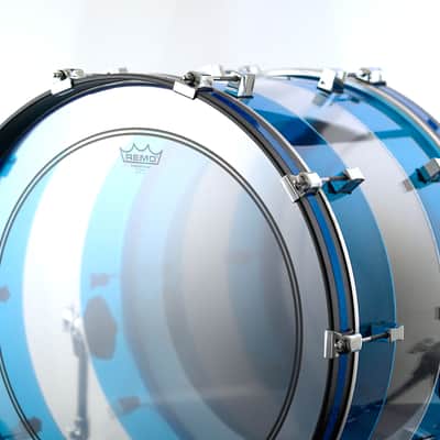 Pork Pie Percussion 4-Piece Custom Drum Set in Clear/Blue Acrylic image 9