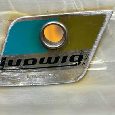 Ludwig 12" deep X 15" head Concert Tom (314-354) 70's - White Marine Pearl / Nickel Plated image 4