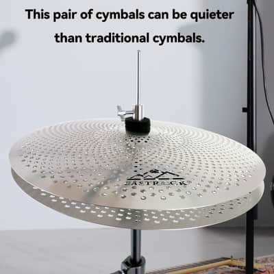 EASTROCK Low Volume Cymbal Pack - 5 Piece Set, 14" Hi-Hat + 16" & 18" Crashes + 20" Ride with Cymbal Bag and Felts image 4