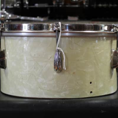 1970's Slingerland 10" and 12" Timbale Set in White Marine Pearl image 9