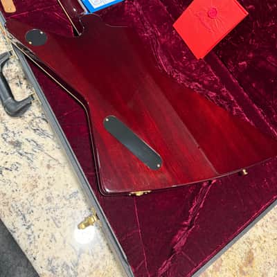 Video! 2016 Gibson Custom Shop Crimson Division Ultima '58 Explorer Custom w/ Flame Inlay on Neck,Flame Top and Binding image 10