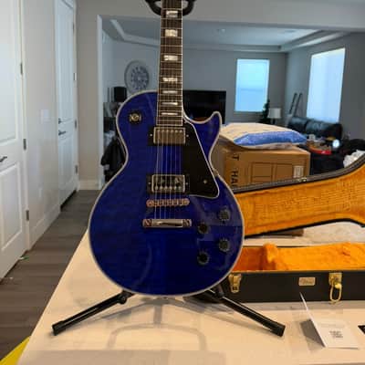 Gibson Le Paul Custom Shop 2025 - Gibson Custom Les Paul Custom AAA Quilt Top - Viper Blue Gloss, image 9