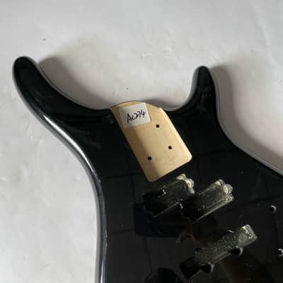 Glossy Black 4 String Electric Bass Guitar Basswood Body image 3