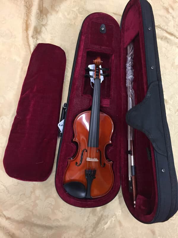 Celestini 1/8 Size (10")  Advanced Student Violin Gloss Finish-Real Wood/Ebony-Shop Setup! image 1