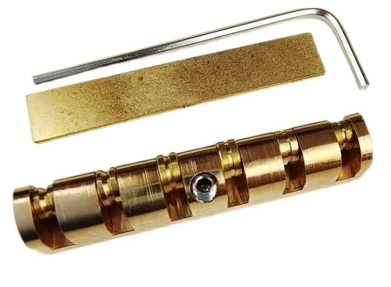 Wilkinson Bell LP Brass Roller Adjustable Nut Brass for Les Pauls, SG's, Acoustics and Similar image 1