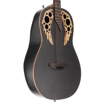 Adamas Spalted Maple Ltd Ed Deep Contour Ac-El - Black Satin Copper Metal Flake, Pro Setup (SR) (22701) image 3