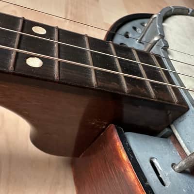 1940's U.S. Kay 4-string Tenor Banjo Patriotic WW2 + Original Case image 9
