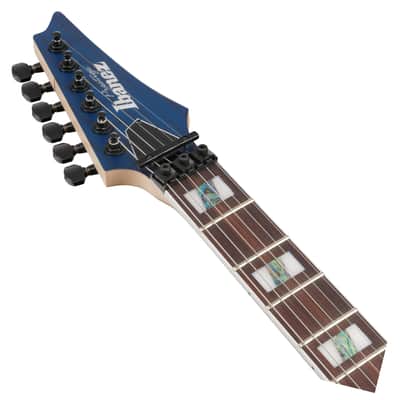 Used Ibanez RG653DX RG Prestige Electric Guitar - Transparent Deep Blue Flat image 4