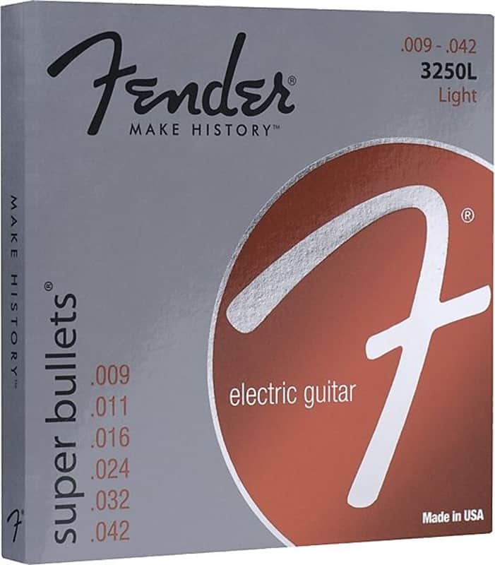 Fender Super Bullet Strings, Nickel Plated Steel, Bullet End, 3250L Gauges .009-.042, (6) 2016 image 1