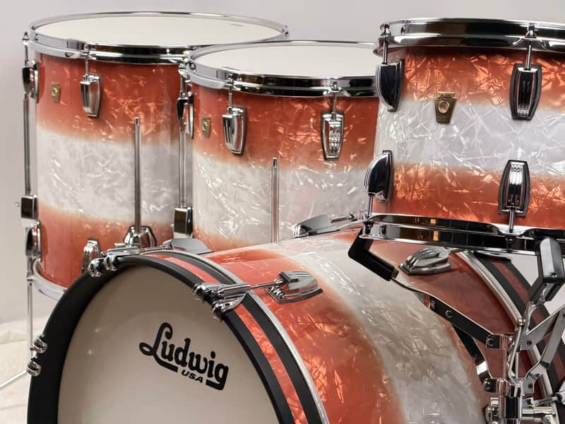 Ludwig 20/12/14/16" Classic Maple Two-Downbeat Outfit - Exclusive Fire Burst Pearl image 1