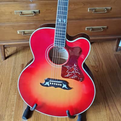 Gibson Custom Shop Super Dove Acoustic 1 of 1 || Doves in Flight + Super Jumbo Cherry Sunburst Flamed Maple image 14
