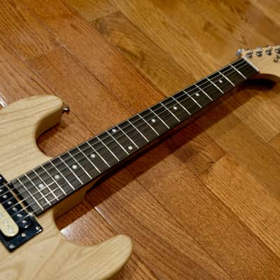 Super-Strat Style Electric Guitar - Natural Finish, Dual Humbucker, w/ Hardshell Case image 6