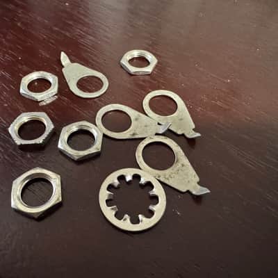 Gibson Vintage 1970’s Volume Tone Jack Pointers Washer Nuts Les Paul ES SG 1971 1972 1973 1974 1970’s image 2
